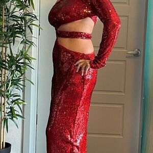 Red sequin Party Dress M
